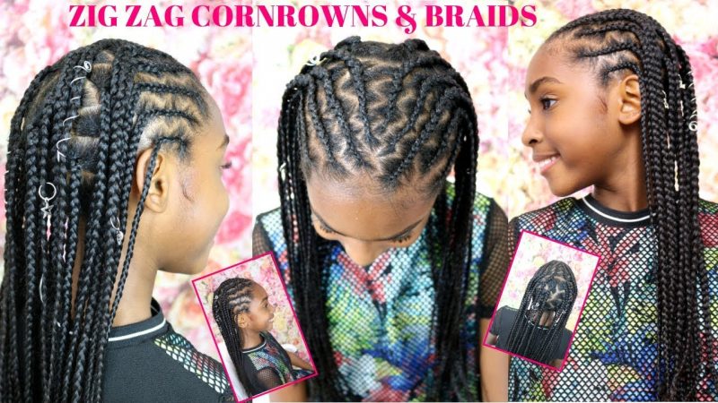 Zigzag Design Hairstyles For Special Events - Braids Hairstyles for Kids