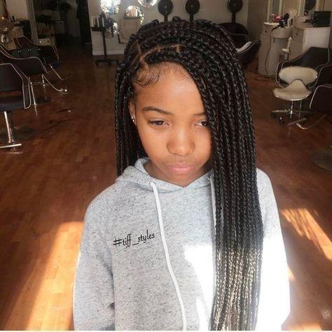 Waist Length Box Braids Large Braids Hairstyles For Black Kids