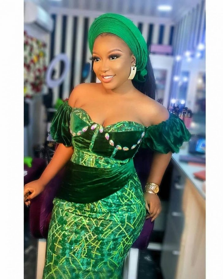 Sumptuous Green AsoEbi Styles For Wedding and Engagement 2021 – Braids ...