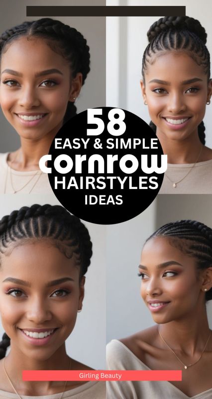 57 Simple Cornrow Ideas For Women