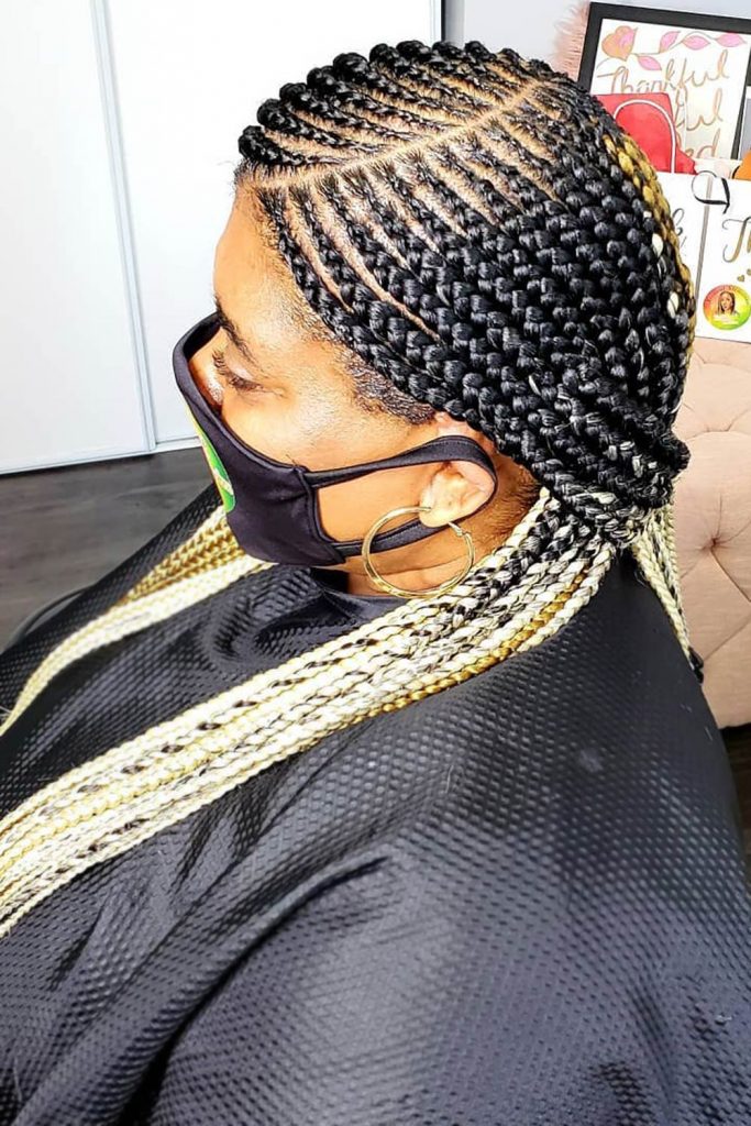 Lemonade Braids With Blonde Ombre Color Accents